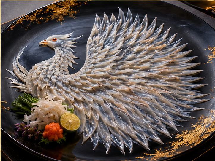 ふぐ料理の華やかな盛り付けを表現した提案イメージ